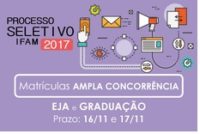 IFAM divulga chamada para matrículas