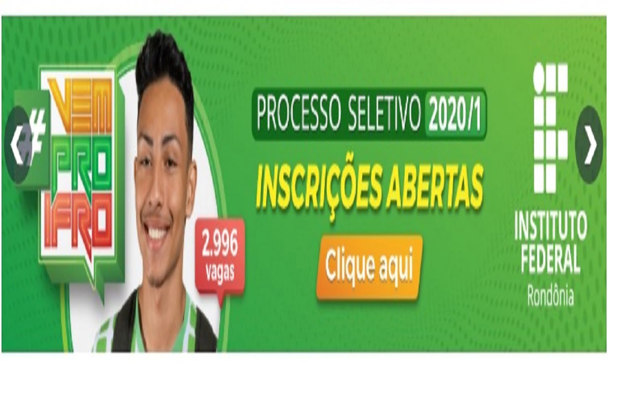 IFRO abre inscrição para o Processo Seletivo 2020