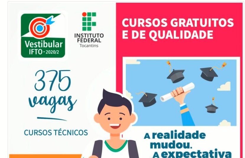 IFTO abre inscrição para 375 vagas de cursos técnicos para o segundo semestre de 2020