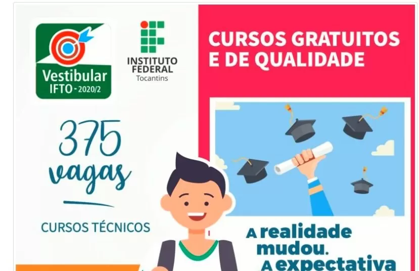 IFTO abre inscrição para 375 vagas de cursos técnicos para o segundo semestre de 2020