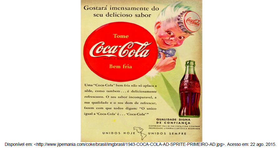 Questão resolvida envolvendo primeira publicidade da coca-cola no Brasil