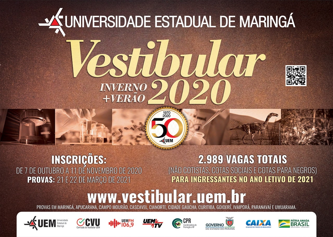 UEM divulgou edital do Vestibular de Verão 2020-2021