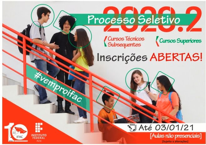 IFAC está com inscrição aberta para o Processo Seletivo 2020.2