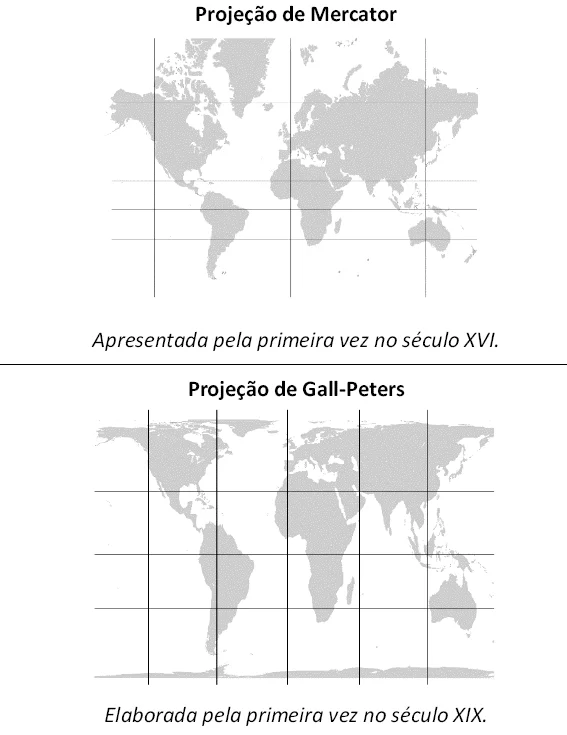 Questão comentada sobre projeção cartográfica, da Fuvest