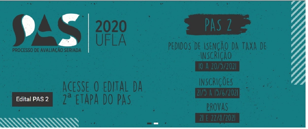 UFLA abre inscrição referente ao PAS II 2020