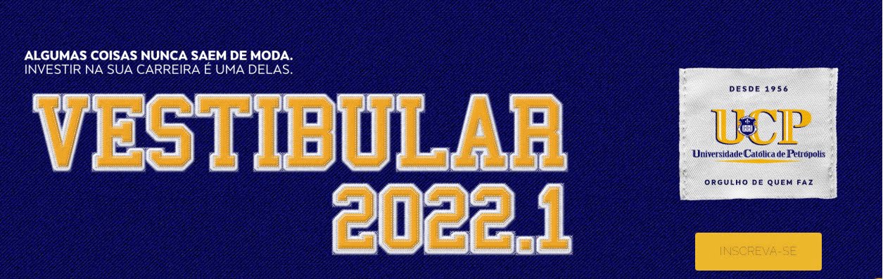 UCP abre inscrição para o Vestibular 2022