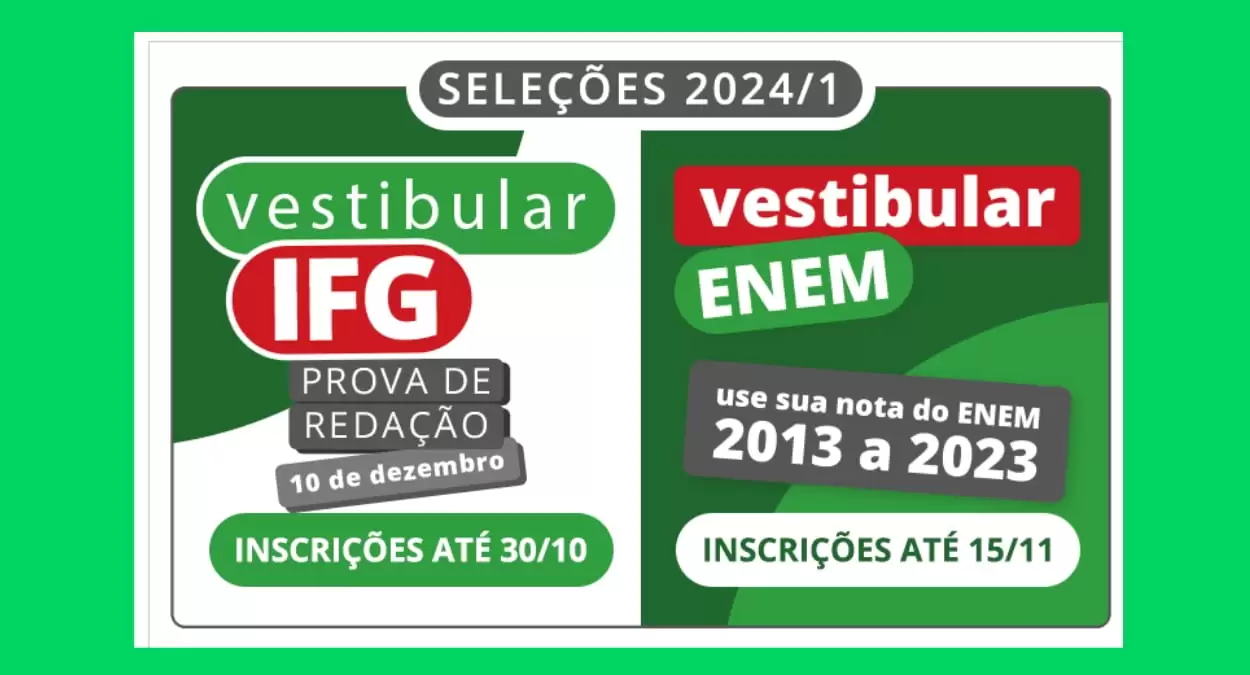 IFG: Inscrições para cursos gratuitos para ingresso em 2024, veja como fazer sua inscrição