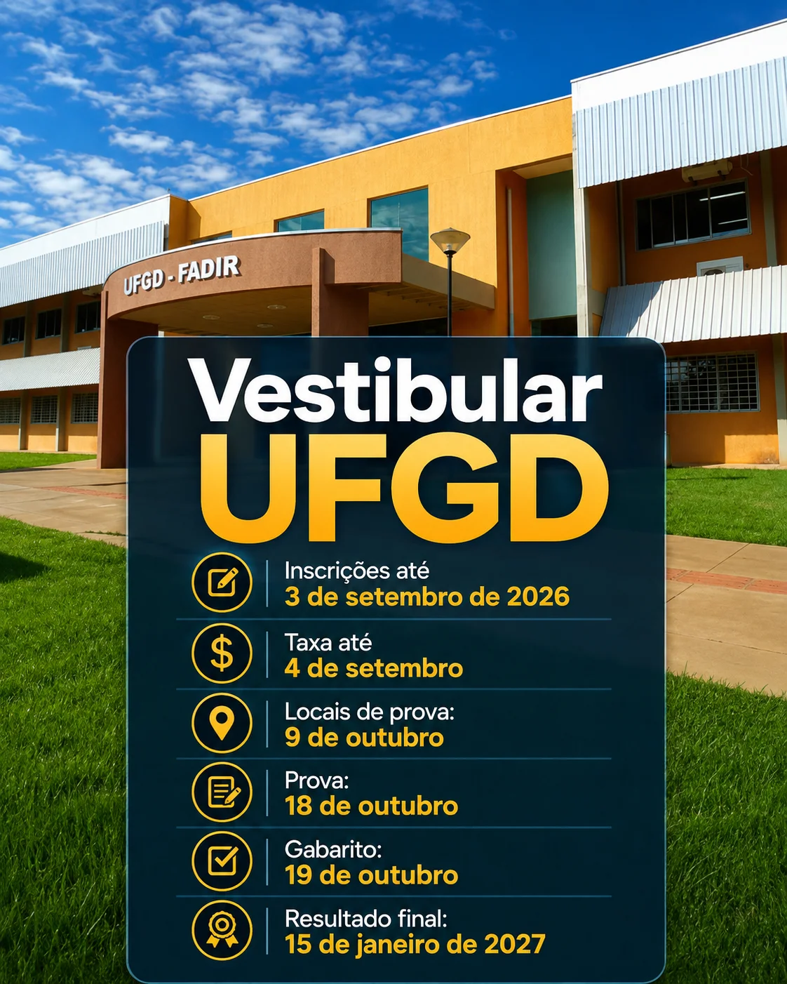 Calendário da UFGD 2027