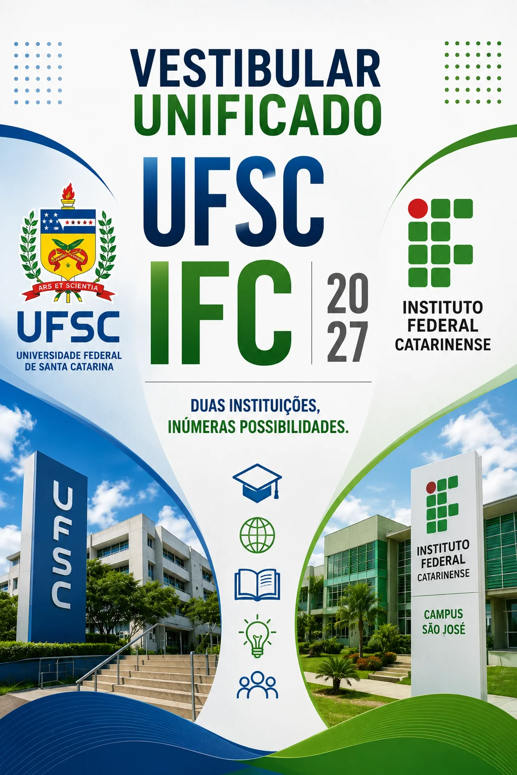 Vestibular Unificado 2027 UFSC/IFC (Imagem: IA)