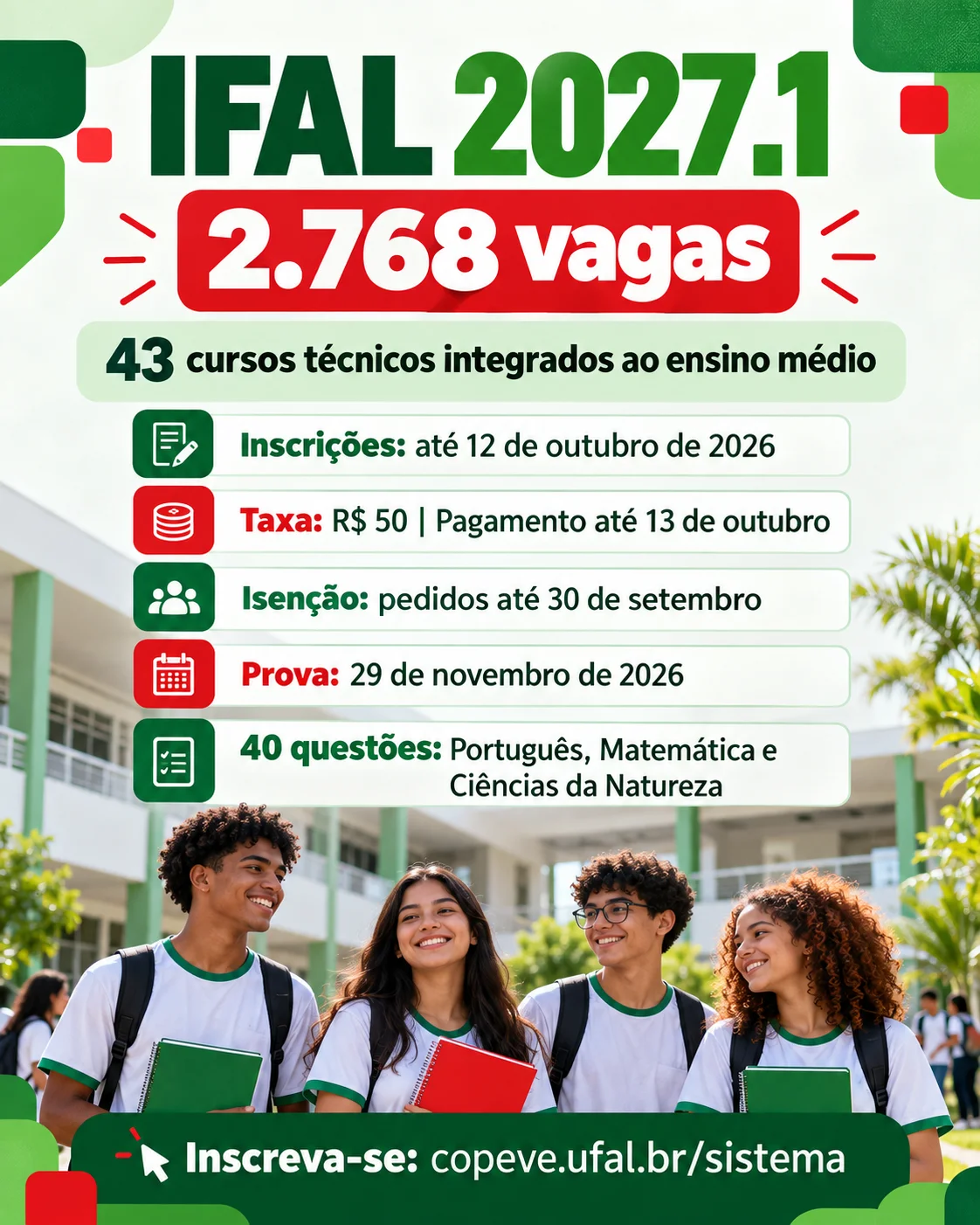 informações processo seletivo ifal 2027