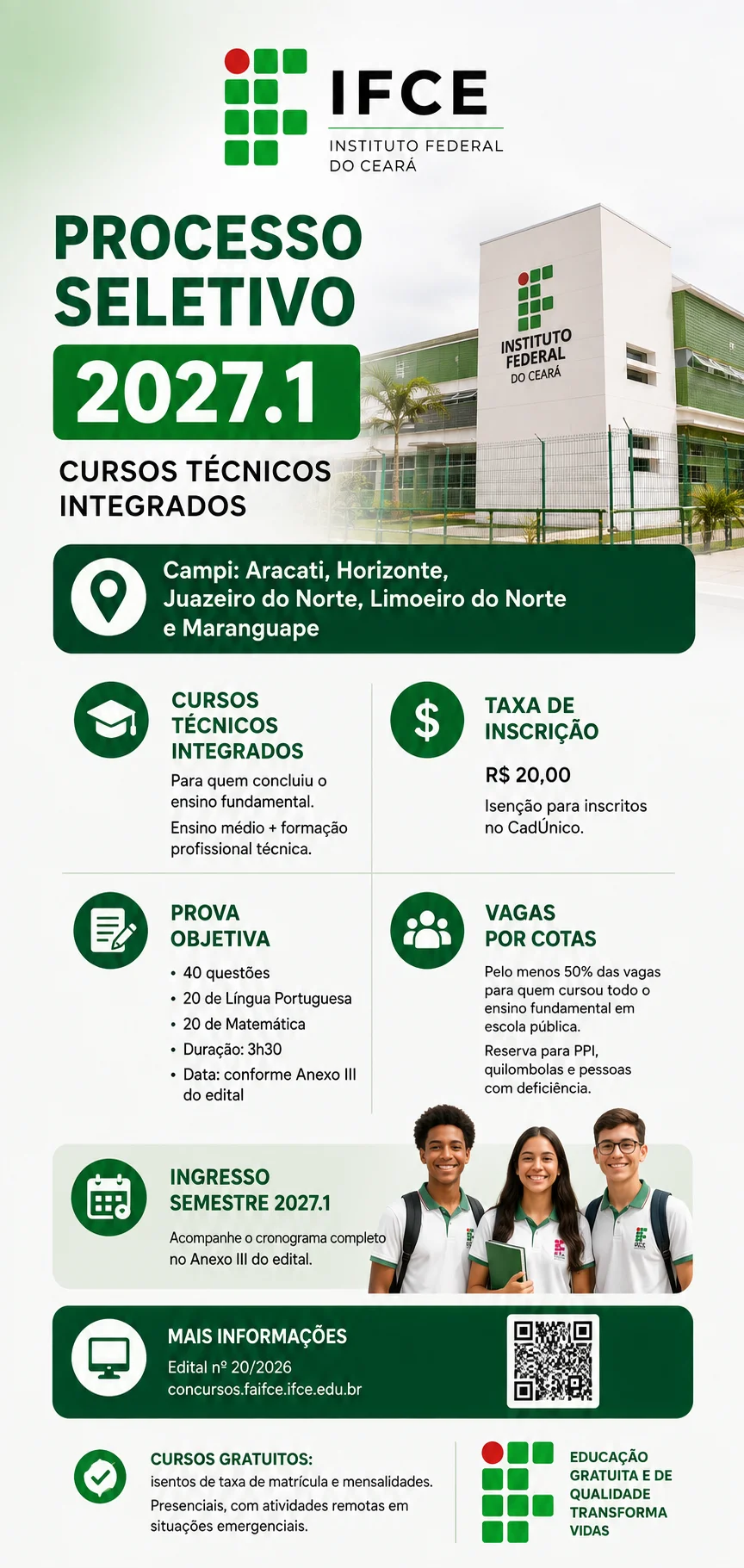 informações processo seletivo ifce 2027