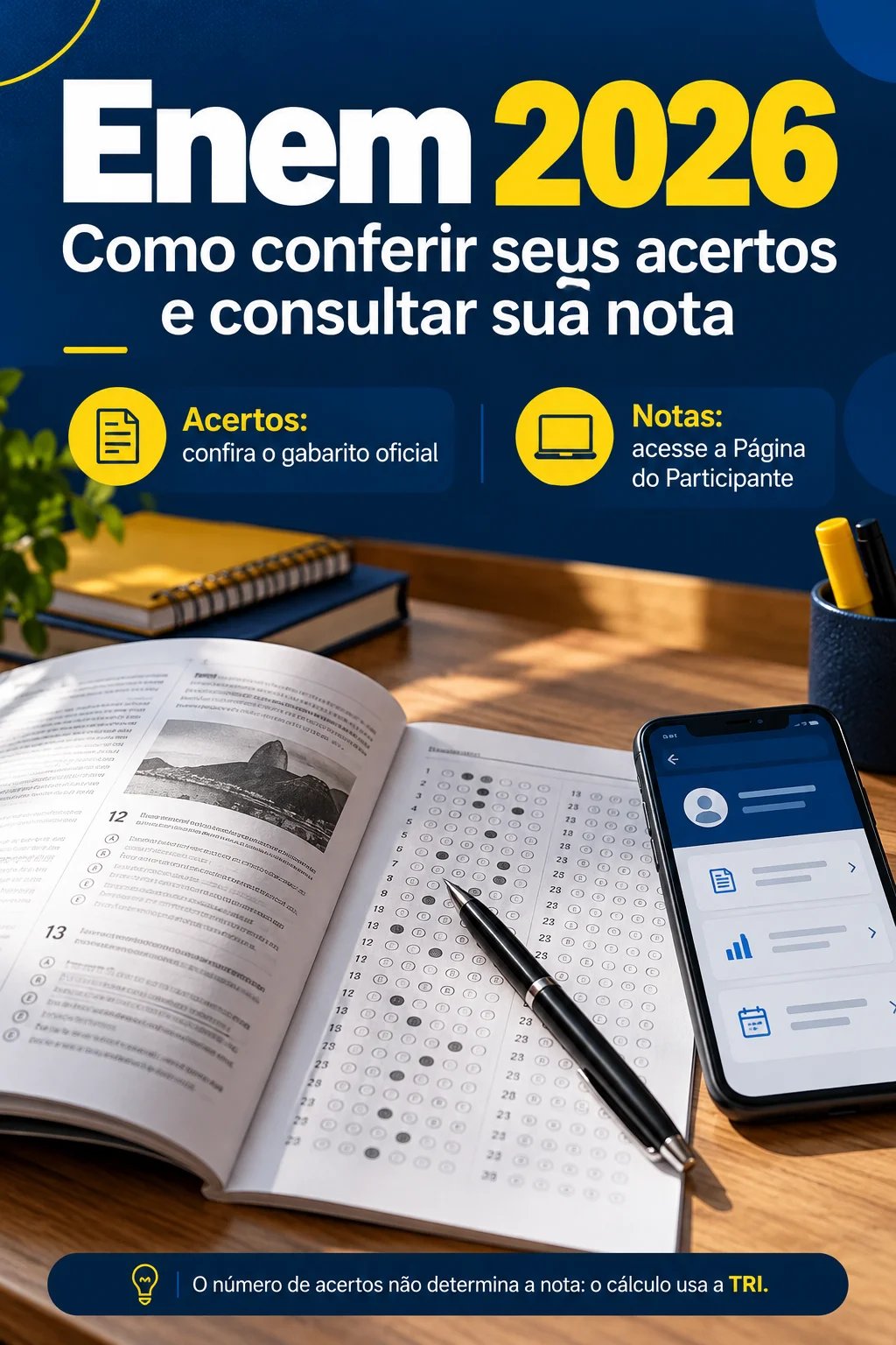 Acertos Enem 2026 (Imagem IA)